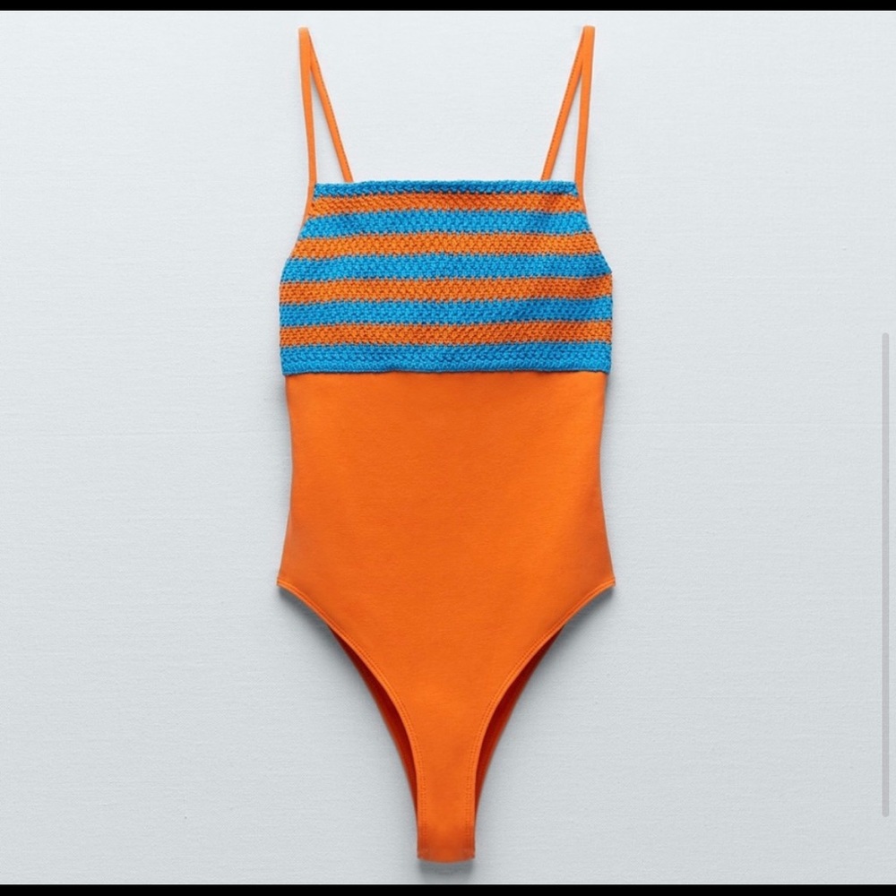 ZARA ORANGE/BLUE BODYSUIT